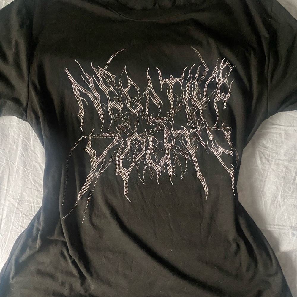 Y2k bling black tshirt